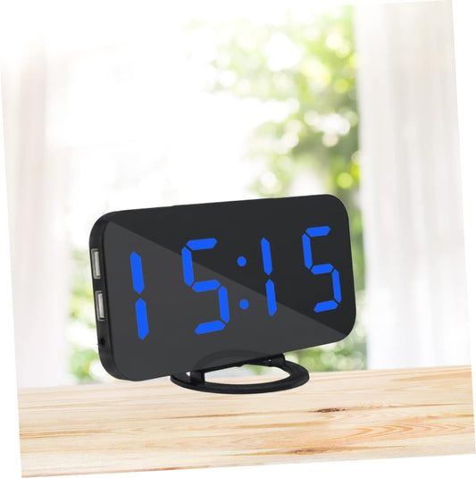 Digital Alarm Clock Desk Clock Alarm Clock Mobile Phone Alarm Clock Alarm Clock Charging Alarm Clock Digital Bedside Clock Electric Alarm Clock Blue