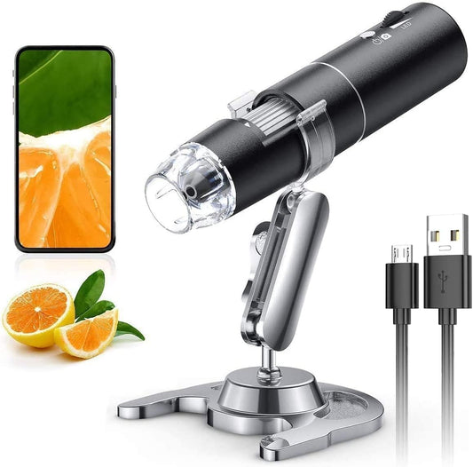 Wireless Digital Microscope,  50X-1000X Magnification WiFi Portable Handheld Microscopes with Adjustable Stand HD USB Microscope Camera Compatible